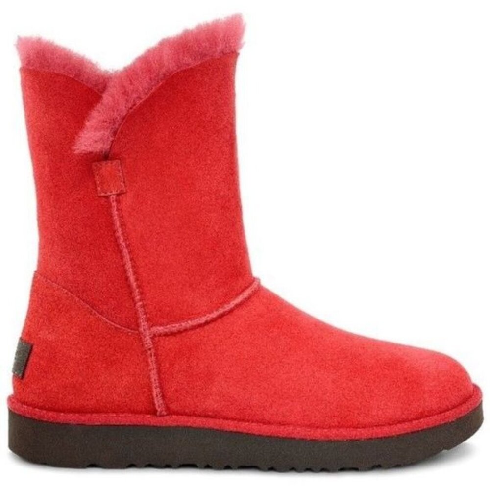 UGG Australia size 6 Classic Cuff Short Boot in RED NEW in Box Women's - Picture 3 of 11